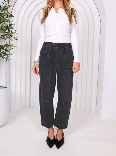 Leo Barrel Jeans - Black-Lima & Co-Lima & Co