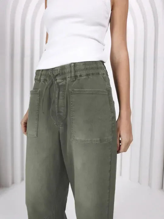 Leo Barrel Jeans - Khaki-Lima & Co-Lima & Co