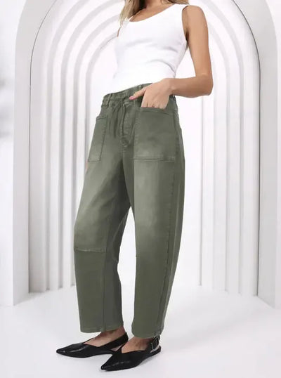 Leo Barrel Jeans - Khaki-Lima & Co-Lima & Co