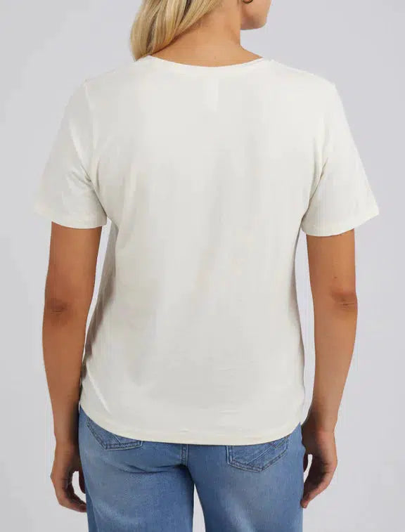 Lexi V Neck Tee - Pearl-Elm Lifestyle-Lima & Co