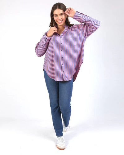 Lila Stripe Shirt - French Blue/ Charm Pink Stripe-Elm Lifestyle-Lima & Co