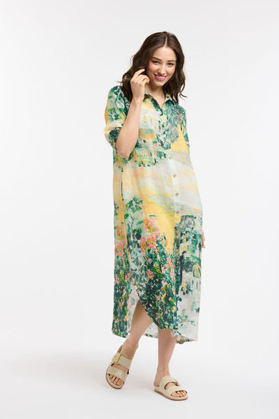 Linen Amalfi Dress - Yellow-Urban Luxury-Lima & Co