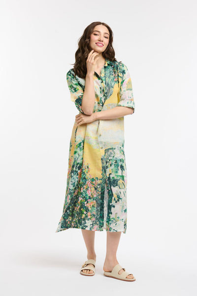 Linen Amalfi Dress - Yellow-Urban Luxury-Lima & Co
