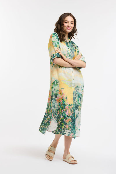 Linen Amalfi Dress - Yellow-Urban Luxury-Lima & Co