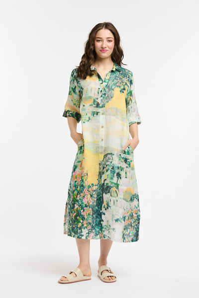 Linen Amalfi Dress - Yellow-Urban Luxury-Lima & Co