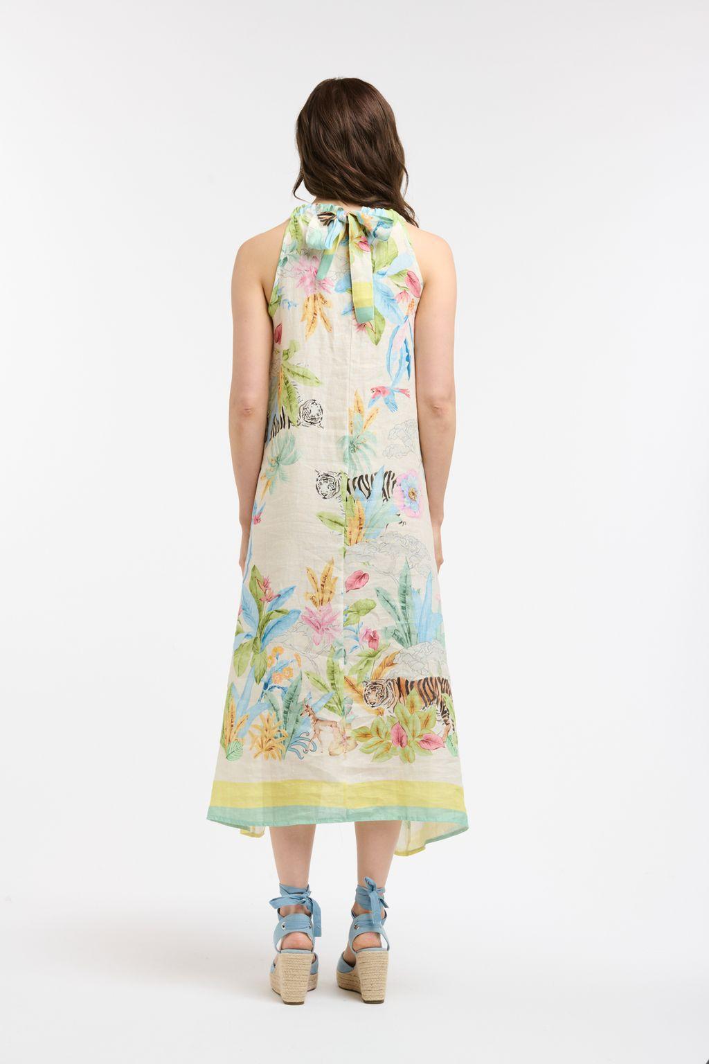 Linen Sleeveless Dress - Multi-Urban Luxury-Lima & Co