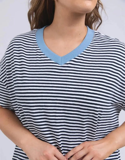 Liv Vee Tee - Navy-Elm Lifestyle-Lima & Co
