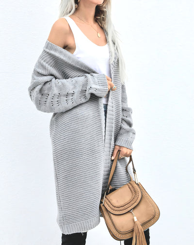 Long Cardigan - Grey-Lima & Co-Lima & Co