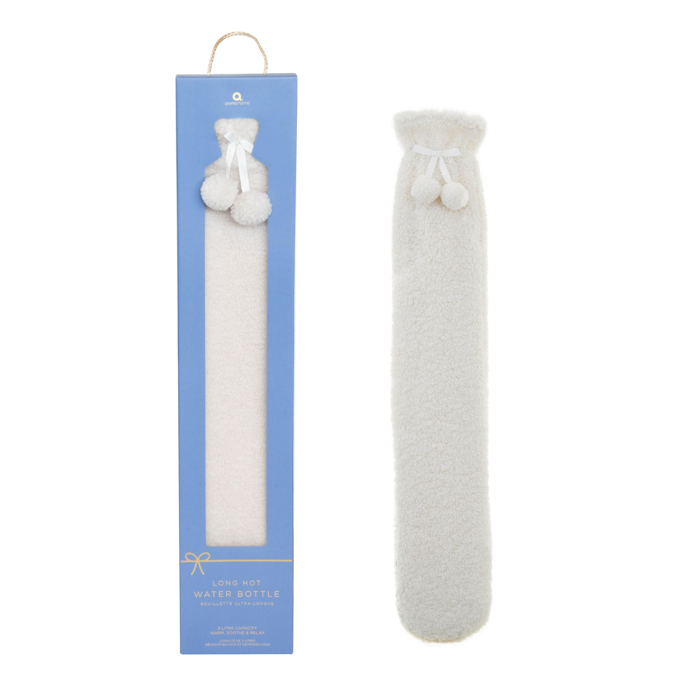 Long Hot Water Bottle - Cream Teddy Boucle-Lima & Co-Lima & Co