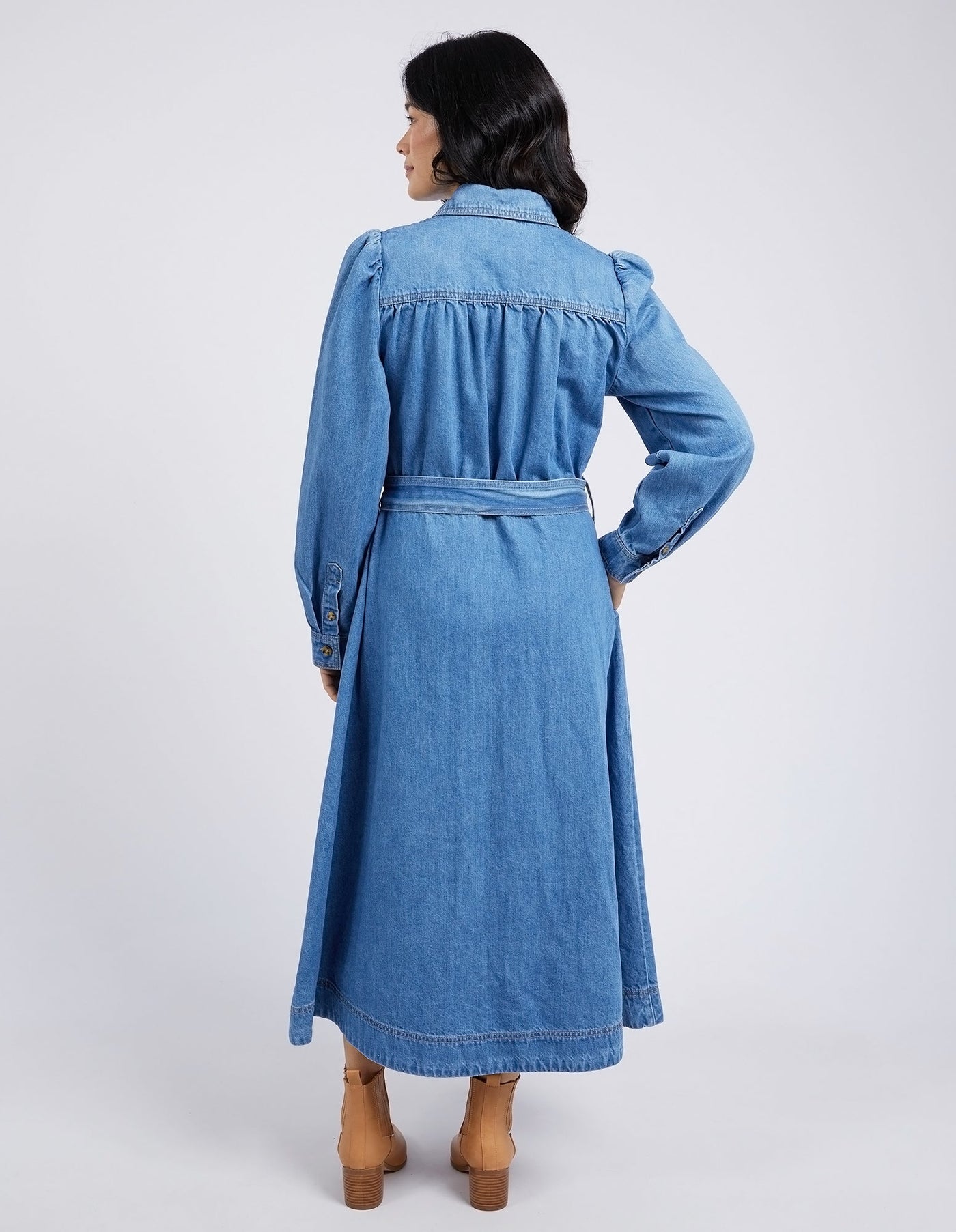 Lucinda Denim Shirt Dress - Blue-Elm Lifestyle-Lima & Co