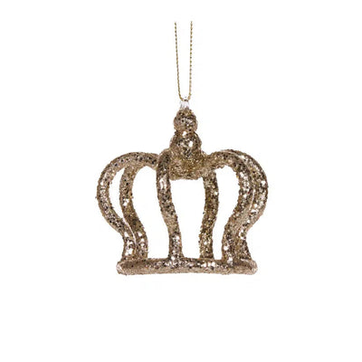 Luxe Glittered Crown Hanging-Holly and Ivy-Lima & Co
