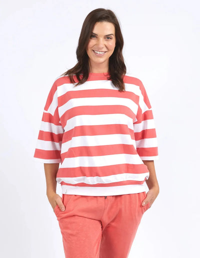 Maize Block Stripe Sweat - Watermelon Crush-Elm Lifestyle-Lima & Co
