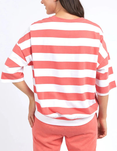 Maize Block Stripe Sweat - Watermelon Crush-Elm Lifestyle-Lima & Co