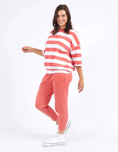 Maize Block Stripe Sweat - Watermelon Crush-Elm Lifestyle-Lima & Co