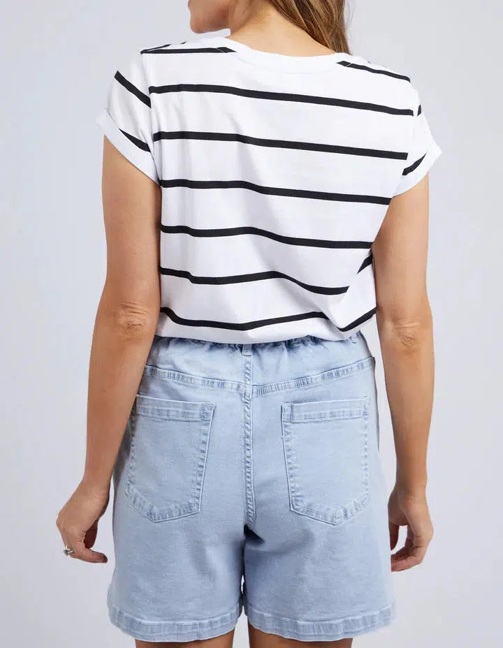 Manly Stripe Tee - White-Foxwood-Lima & Co