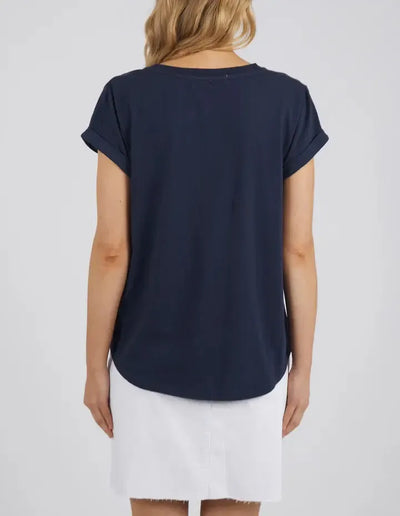 Manly Stripe Vee Tee - Navy-Foxwood-Lima & Co