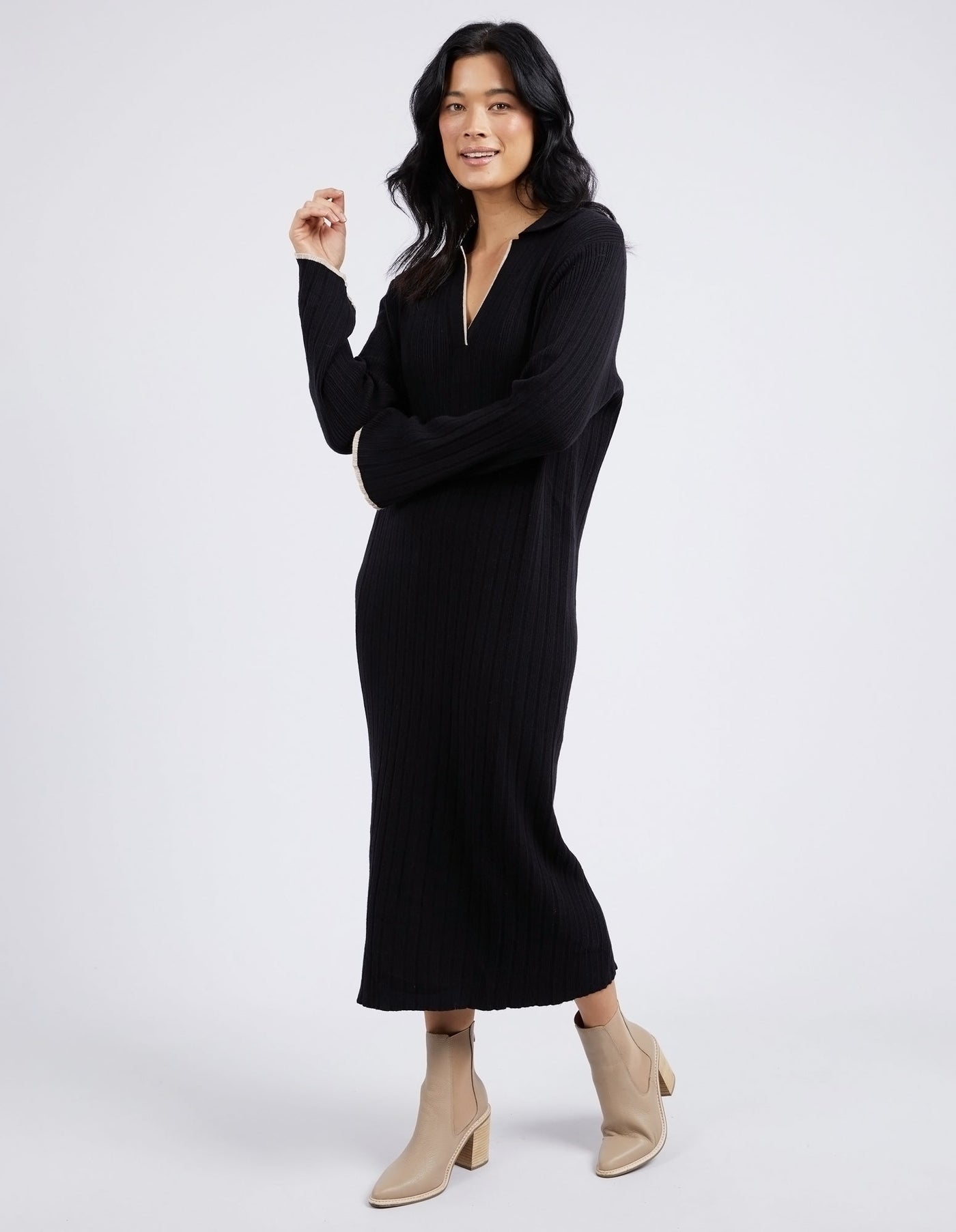 Maple Knit Dress - Black-Elm Lifestyle-Lima & Co