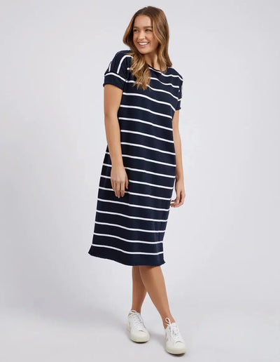 Margot Stripe Knit Dress - Navy-Foxwood-Lima & Co