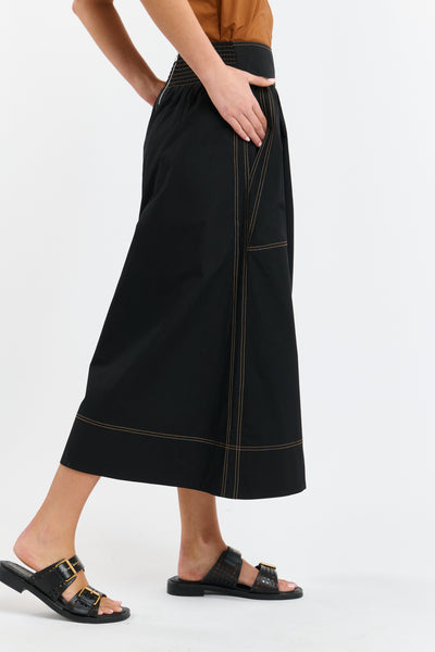Marion Cotton Skirt - Black/Butterscotch-365 Days-Lima & Co