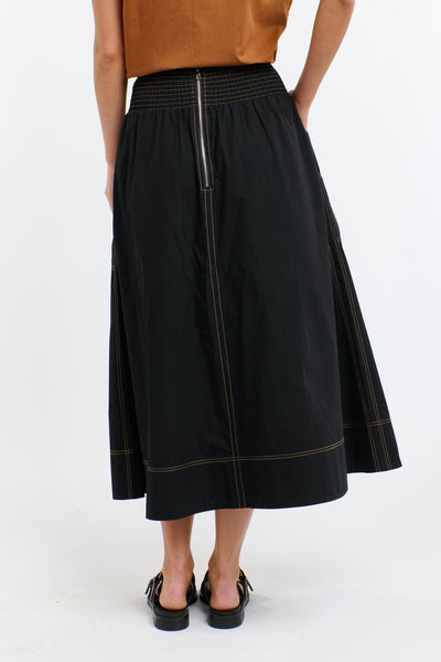 Marion Cotton Skirt - Black/Butterscotch-365 Days-Lima & Co