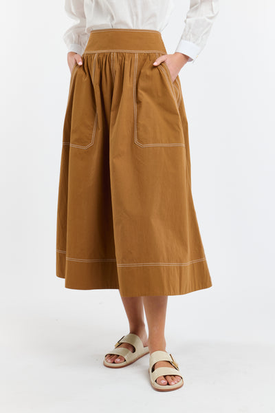 Marion Cotton Skirt - Butterscotch/Natural-365 Days-Lima & Co