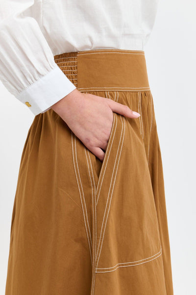 Marion Cotton Skirt - Butterscotch/Natural-365 Days-Lima & Co