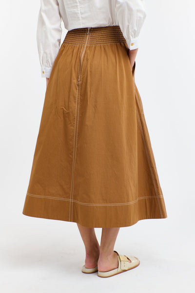 Marion Cotton Skirt - Butterscotch/Natural-365 Days-Lima & Co