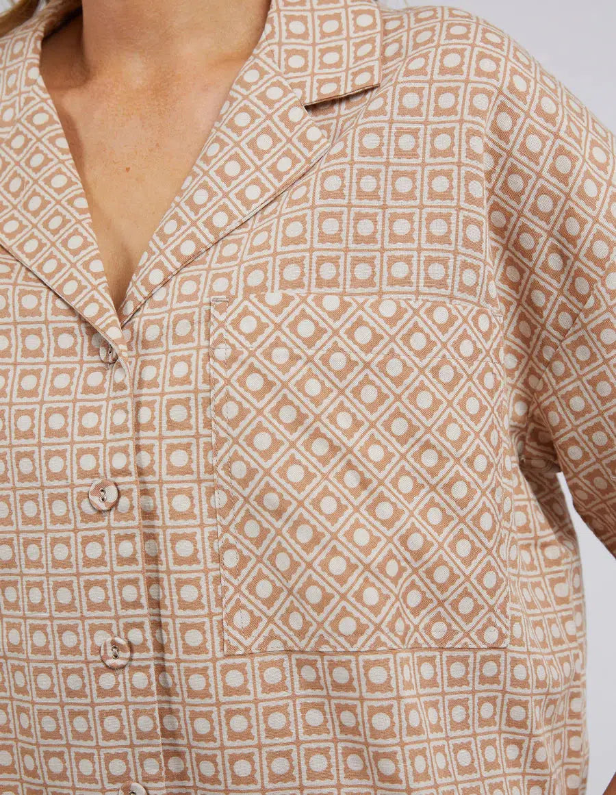 Maya Geo Shirt - Oat-Foxwood-Lima & Co