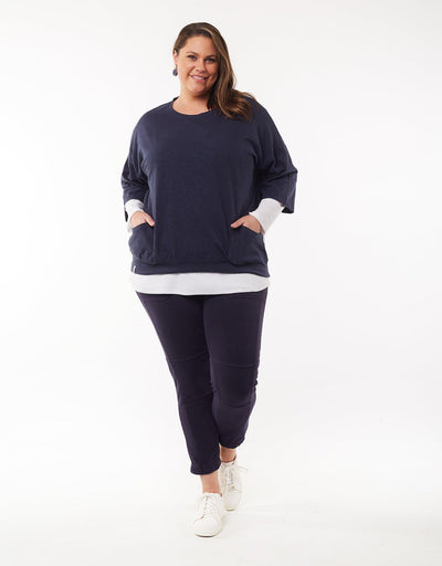 Mazie Sweat - Navy-Elm Lifestyle-Lima & Co