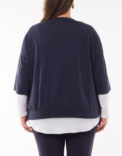 Mazie Sweat - Navy-Elm Lifestyle-Lima & Co