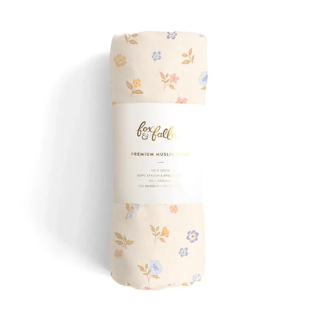 Meadow/Sweet Pea Organic Muslin Wrap Set-Fox And Fallow-Lima & Co