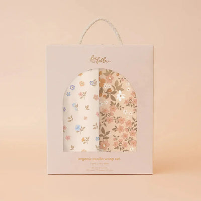 Meadow/Sweet Pea Organic Muslin Wrap Set-Fox And Fallow-Lima & Co