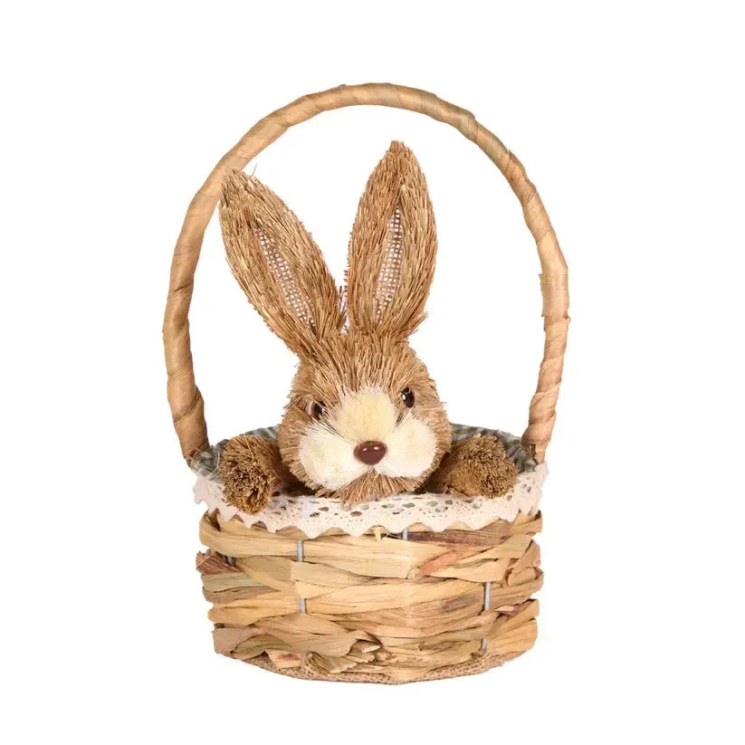 Medium Green Bunny Basket-Holly and Ivy-Lima & Co