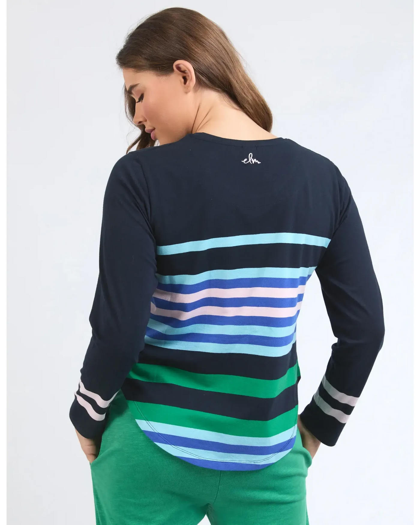 Medley Stripe LS Tee - Navy-Elm Lifestyle-Lima & Co