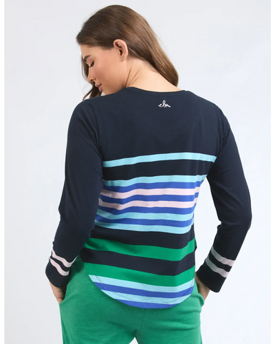 Medley Stripe LS Tee - Navy-Elm Lifestyle-Lima & Co