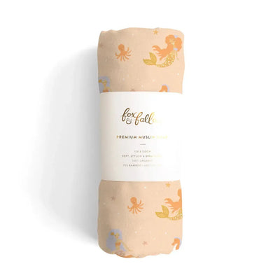 Mermaids Organic Muslin Wrap-Fox And Fallow-Lima & Co
