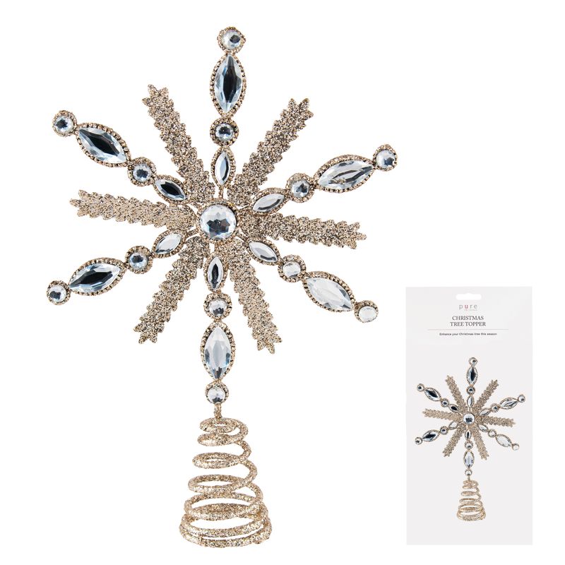 Metal Champagne Glitter Star Topper-Swing-Lima & Co