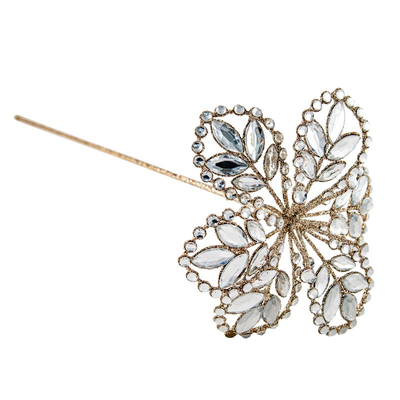 Metal Champagne Glitter Flower Stem-Swing-Lima & Co