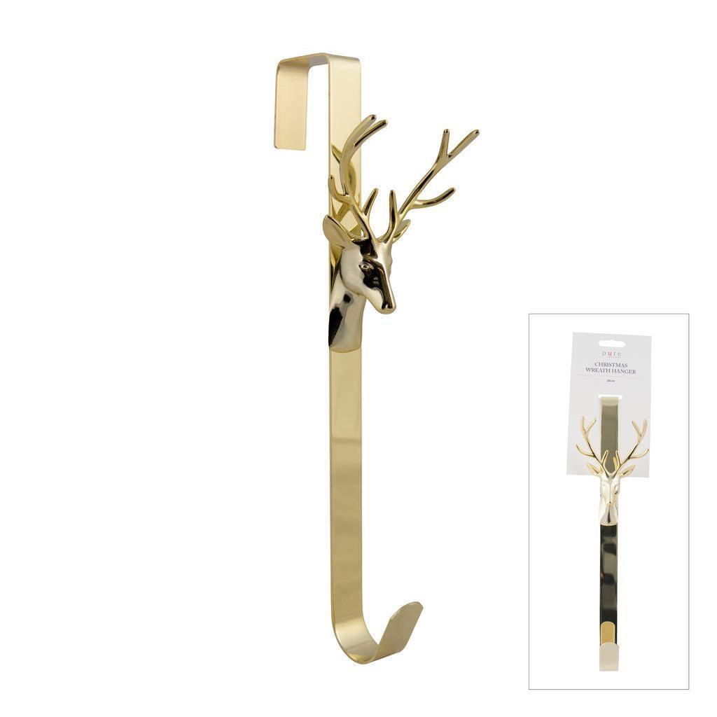 Metal Deer Antler Wreath Hanger Gold-Swing-Lima & Co