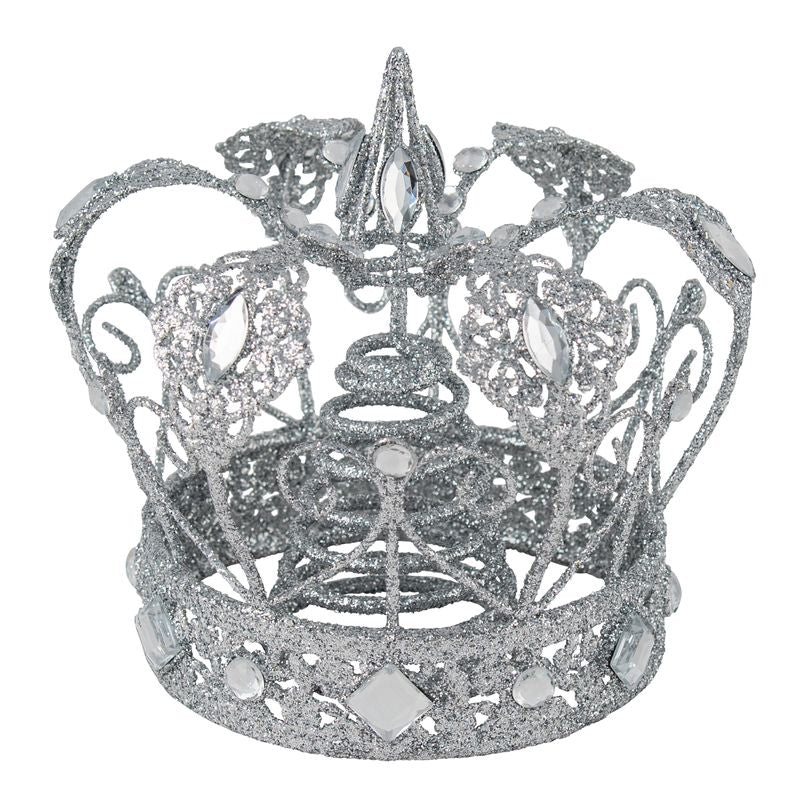 Metal Silver Glitter Crown Topper-Swing-Lima & Co