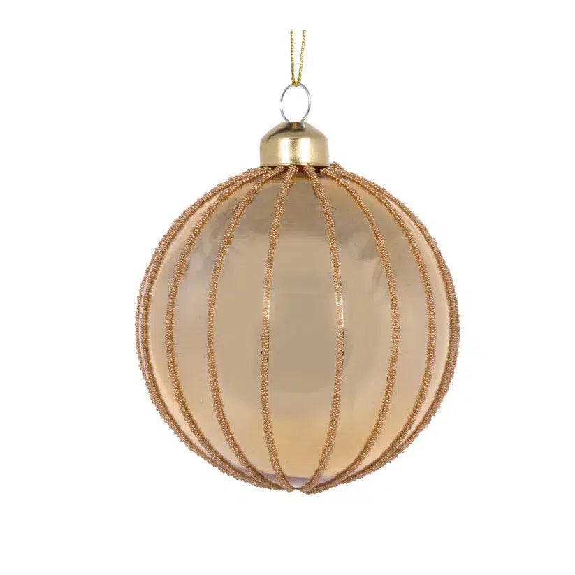 Metallic Gold Ribbed Bauble-Holly and Ivy-Lima & Co