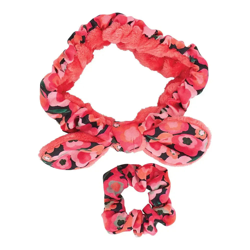 Midnight Blooms Scrunchie and Headband Set-Annabel Trends-Lima & Co