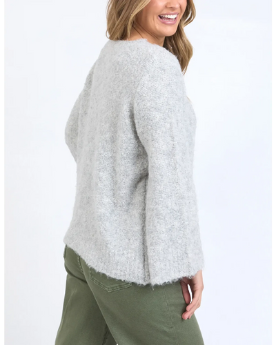 Mindie Knit Crew - Mid Grey-Foxwood-Lima & Co