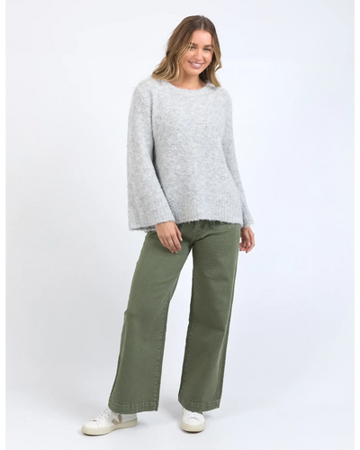 Mindie Knit Crew - Mid Grey-Foxwood-Lima & Co