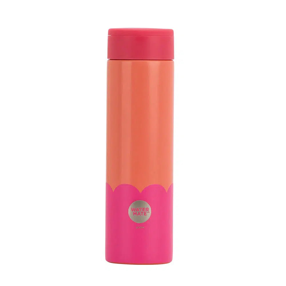 Mini Bottle Stainless Wave 300ml - Orange Hot Pink-Annabel Trends-Lima & Co
