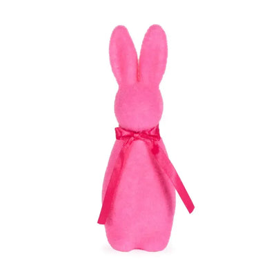 Mini Flocked Rabbit With Bow Fuchsia-Holly and Ivy-Lima & Co