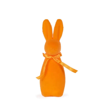 Mini Flocked Rabbit With Bow Orange-Holly and Ivy-Lima & Co