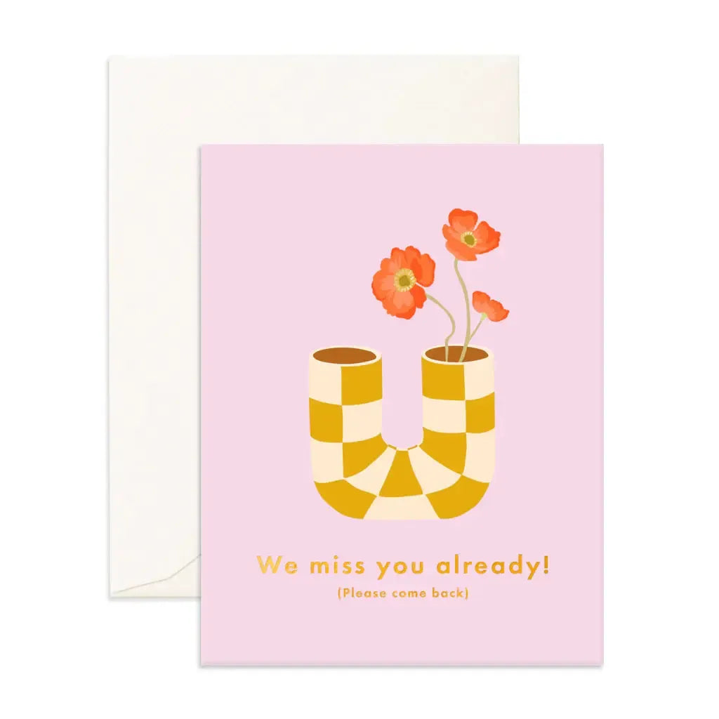 Miss You Already Pipe Vase Card-Fox And Fallow-Lima & Co
