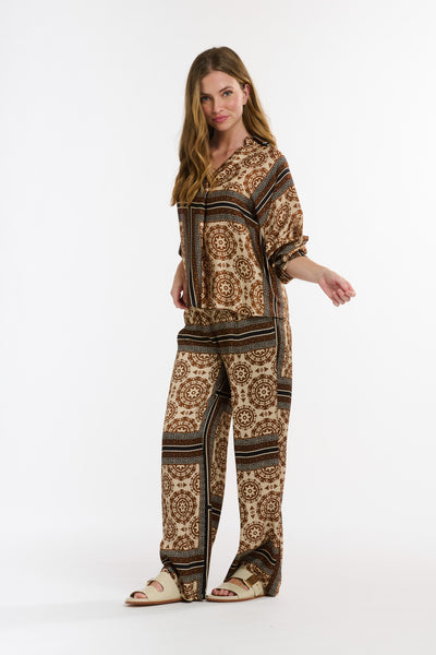 Monroe Pant - Chocolate/Cream-Italian Star-Lima & Co