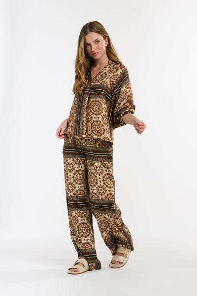Monroe Pant - Chocolate/Cream-Italian Star-Lima & Co